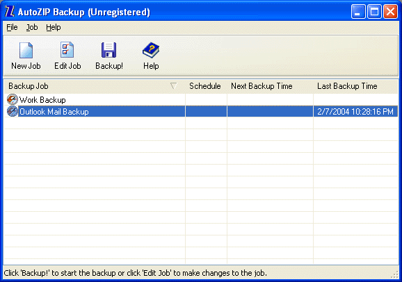 Screenshot of AutoZIP Backup 1.0