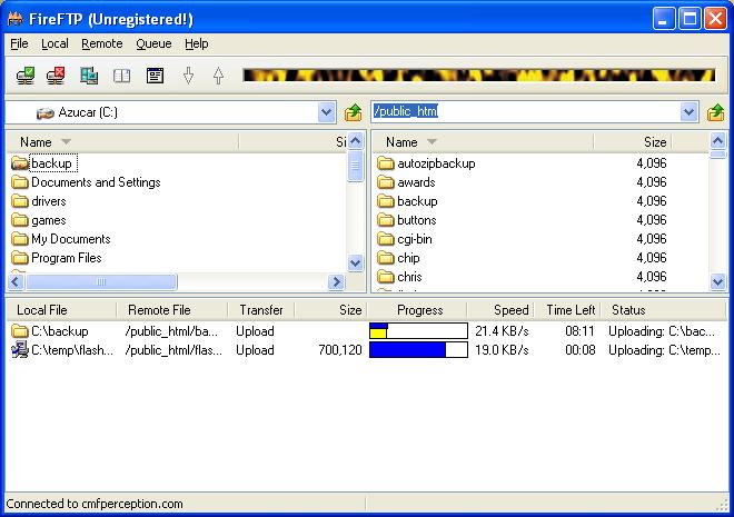 Screenshot of FireFTP 1.0