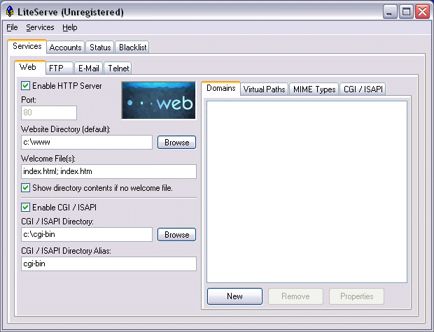 Screenshot of LiteServe 2.4