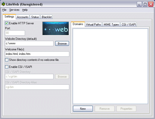 Screenshot of LiteWeb 2.7