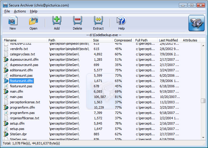 Secura Archiver - Archive your files with 128 bit encryption!